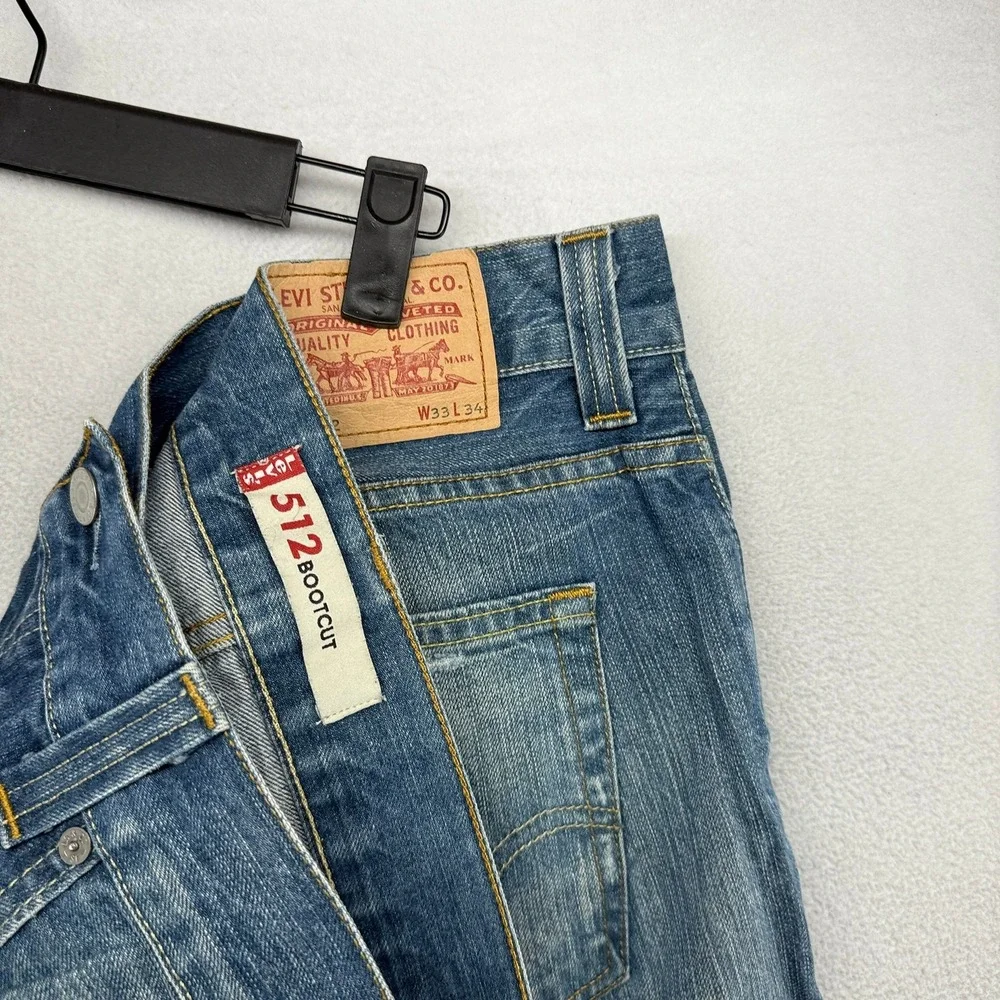 Vintage Levis Jeans men's 33x34 Fits 36x34 Blue baggy 512 Bootcut Faded y2k Dark